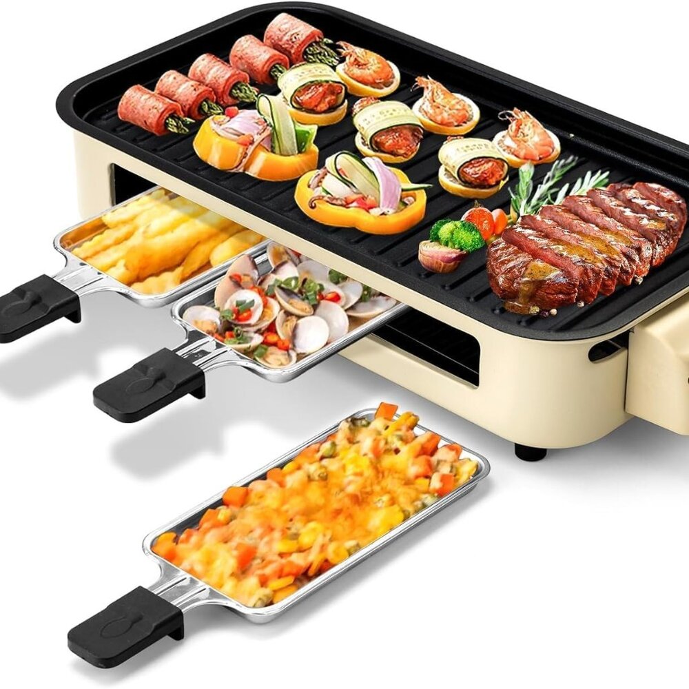 Electric Indoor Grill,2 in 1 Indoor Grill Non-stick 1500W
